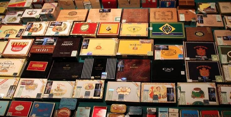 cigar advisor top 10 cigar boxes under $100 - mosaic of cigar boxes