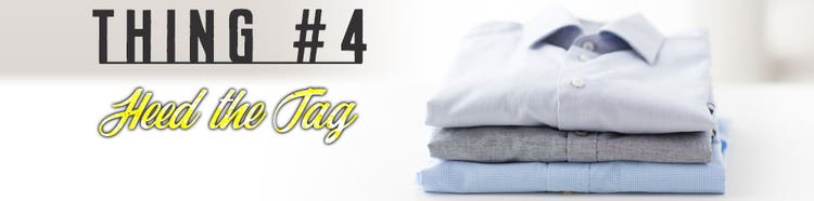 Thing 4 about how to remove smoke smell from your clothes - heed the fabric care tag