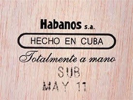 Cuban Habanos Box stamps