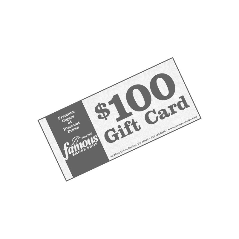 Famous Gift Cards $100.00 Gift Certificate