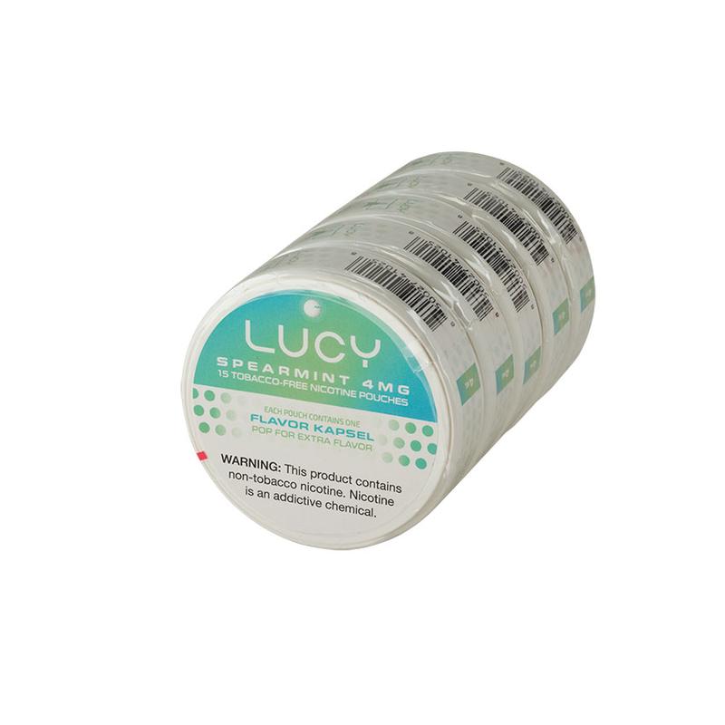 Lucy Kapsel Pouches Lucy Kapsel Pouch Spearmint 4mg 5 Tins Cigars at Cigar Smoke Shop