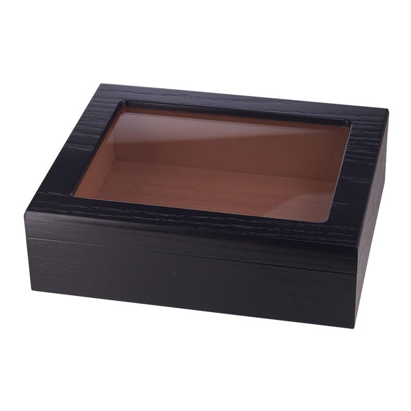 Famous Quality Imports Glasstop Black Finish Humidor