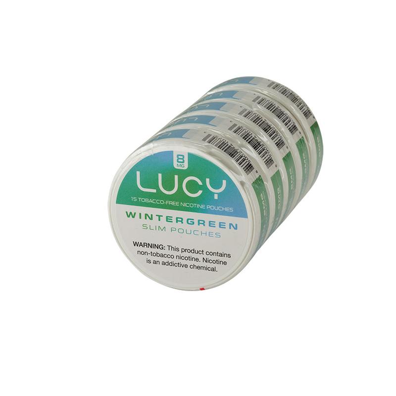 Lucy Slim Pouches Lucy Slim Pouch 8mg Wintergreen Tins of 5