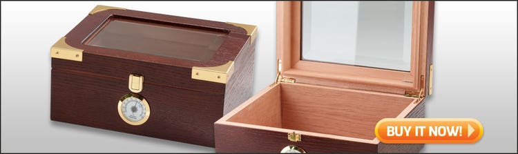 best cigar humidors under $50 Capri glass top humidor 25 cigar humidor at Famous Smoke Shop