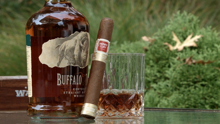 Henry Clay War Hawk Rebellious Toro cigar and bourbon