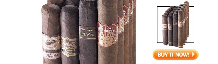 Shop the top 5 best cigar samplers for new cigar smokers - ultimate coffee pairing cigar sampler at Famous Smoke Shop