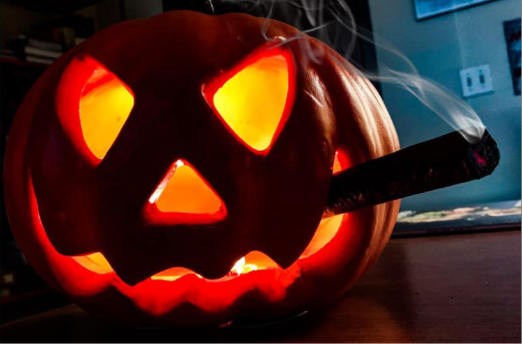 cigar advisor top new cigars october, 16 2023 - glowing jack o'lantern with a smoking cigar in its mouth