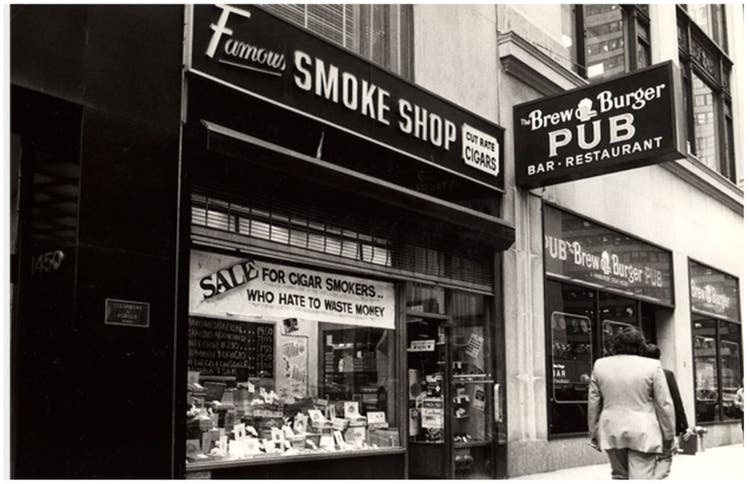Famous Smoke Shop 80th anniversary cigars guide Famous Smoke Shop in New York City's Garment District circa 1980s
