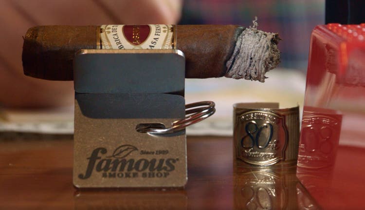Aganorsa Leaf Famous 80th Anniversary Cigar Review at Famous Smoke Shop Tommy Zman smoking