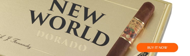 cigar advisor top new cigars 12/26/2022 - AJ Fernandez New World Dorado cigars on sale at famous smoke shop