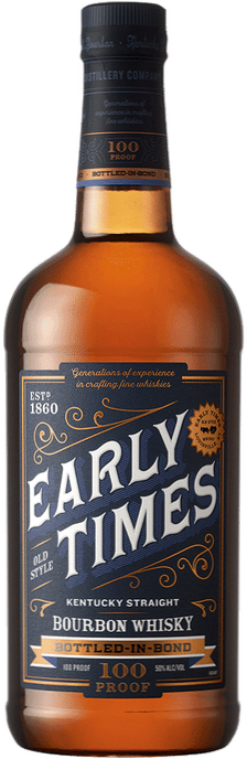 bottle of early times kentucky straught bourbon whisky
