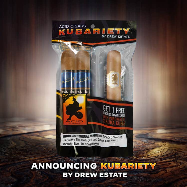 cigar advisor news – drew estate introduces innovative new acid kubariety 3 packs - release – photo of pack