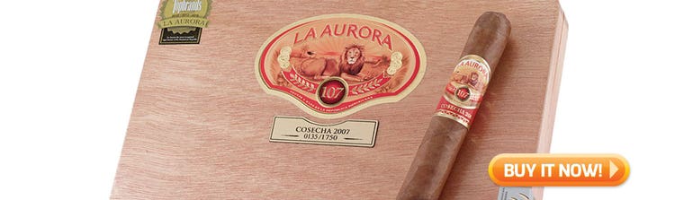 top new cigars january 6 2019 La Aurora 107 Cosecha 2007 cigars at Famous Smoke Shop