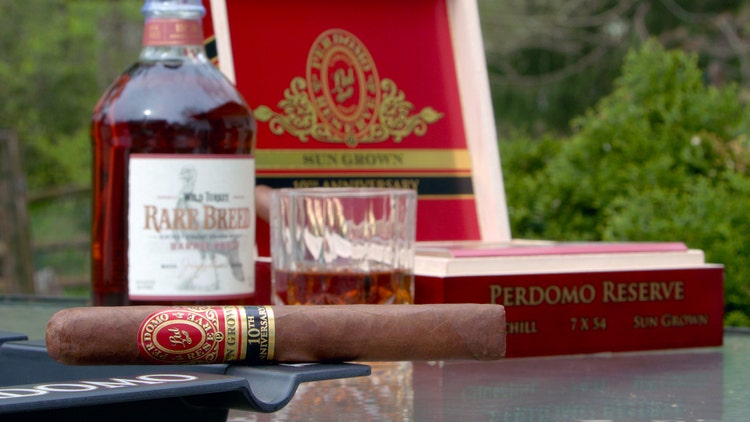 Perdomo cigar and wild turkey rare breed bourbon pairing Perdomo 10th Anniversary Sun Grown