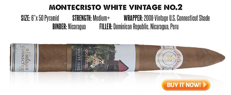 popular connecticut cigar resurgence Montecristo White Vintage connecticut cigars at Famous Smoke Shop