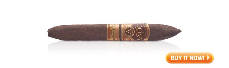 Top 25 Cigars of the Year Top 2019 Top 25 Best New Cigars of the Year Oliva Serie V Melanio Maduro Figurado cigars at Famous Smoke Shop
