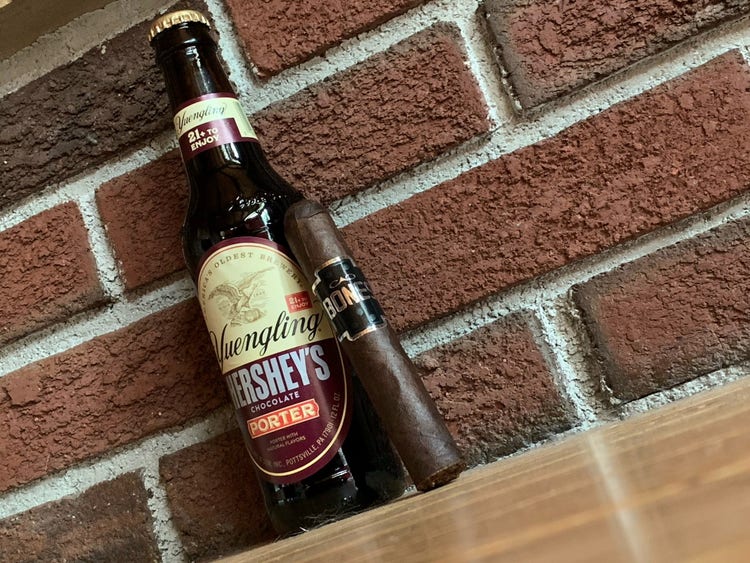 CAO Bones Yuengling Hershey's Chocolate Porter beer and cigar pairing