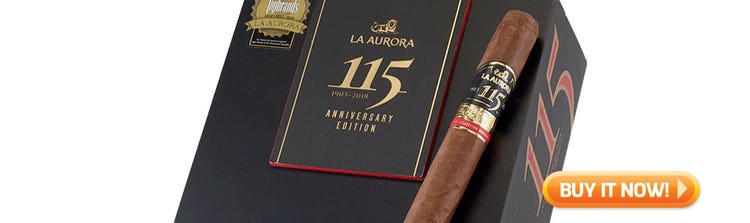top new cigars nov 11 2019 La Aurora 115th Anniversary cigars at Famous Smoke Shop