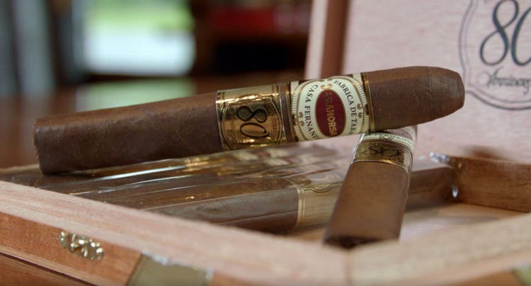 Aganorsa Leaf Famous 80th Anniversary Cigar Review at Famous Smoke Shop by John Pullo setup