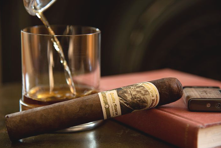 cigar advisor news - pappy van winkle barrel fermented gordo release - gordo cigar with a glass of bourbon