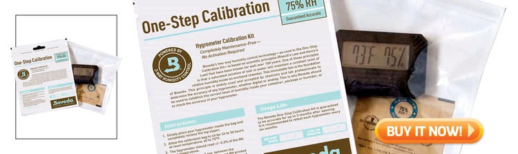 Boveda one step Hygrometer Calibration Kit how to guide at Famous Smoke Shop