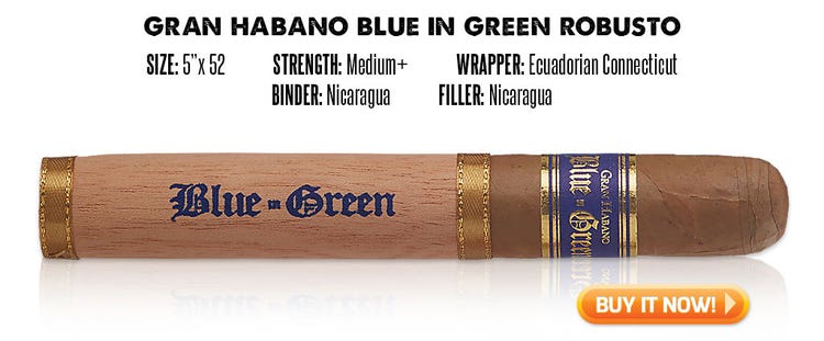 popular connecticut cigar resurgence Gran Habano Blue in Green connecticut cigars at Famous Smoke Shop