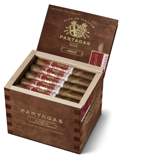 cigar advisor news - partagas anejo barber pole cigars are back - release- photo of open box