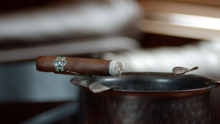 cigar advisor cigar panel review of companion de warped - cigar burning on ashtray