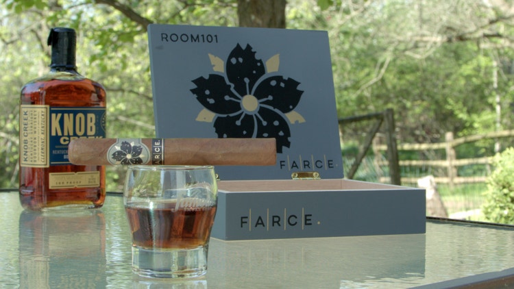 Room101 Farce cigar and Knob Creek bourbon pairing