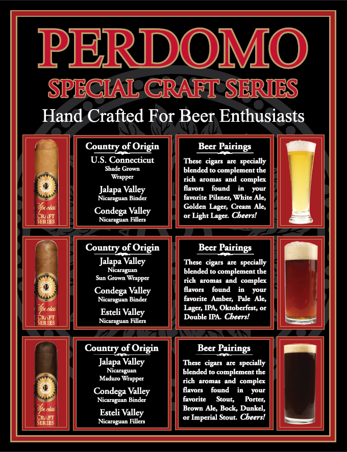 Perdomo Cigars Special Craft Series - Beer Pairing Sheet