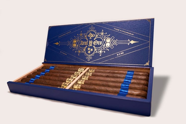 cigar advisor news - crowned heads releases limited edition azul y oro cigar - release - photo of open box
