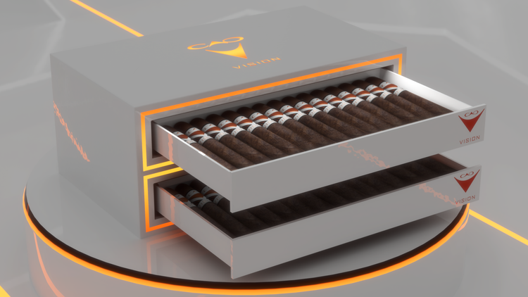 cigar advisor news - cao vision 2022 cigars - release - photo of open humidor