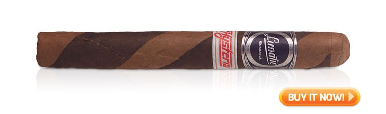 #nowsmoking Aganorsa Leaf JFR Lunatic Hysteria Barber pole cigar review at Famous Smoke Shop