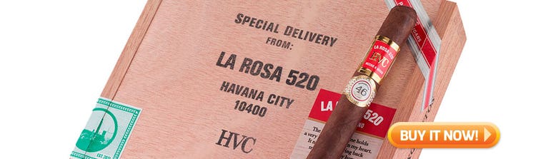 HVC La Rosa 520 box and single cigar from Cigar Advisor Top New Cigars