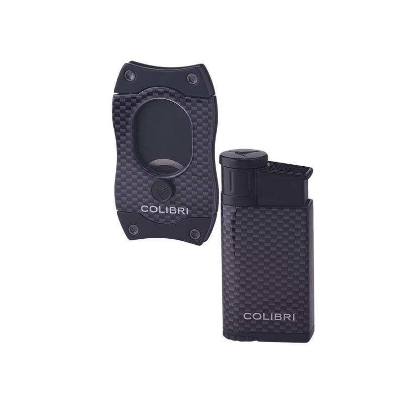 Colibri Lighters Colibri Black Carbon Fiber Gift Set