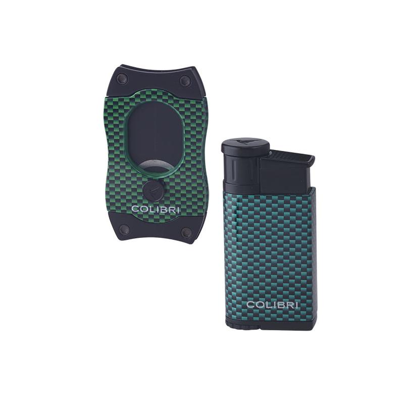 Colibri Lighters Colibri Green Carbon Fiber Gift Set