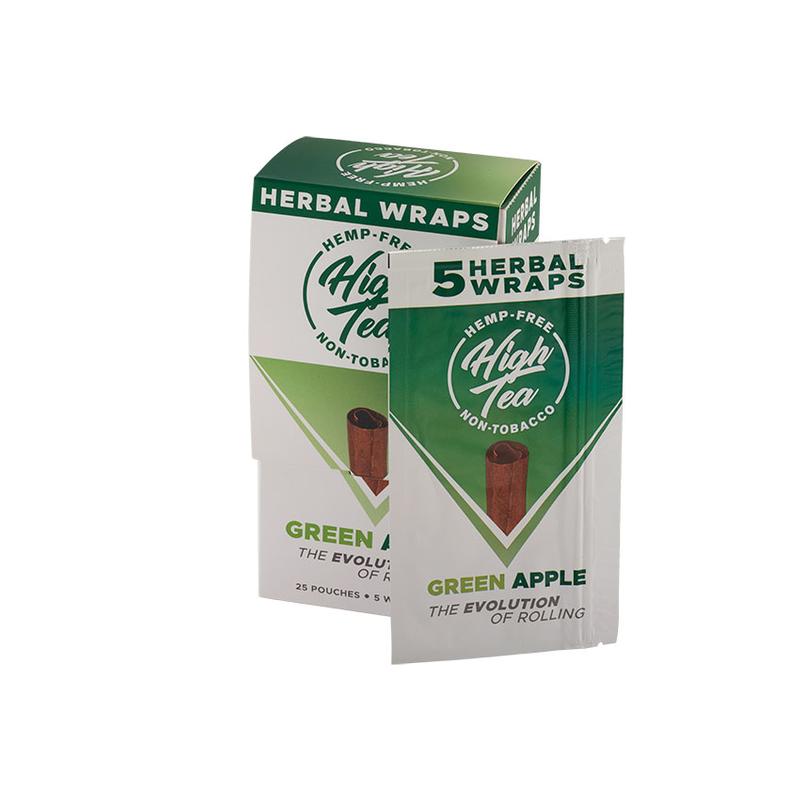 High Tea Herbal Wraps Green Apple 25/5 Cigars at Cigar Smoke Shop