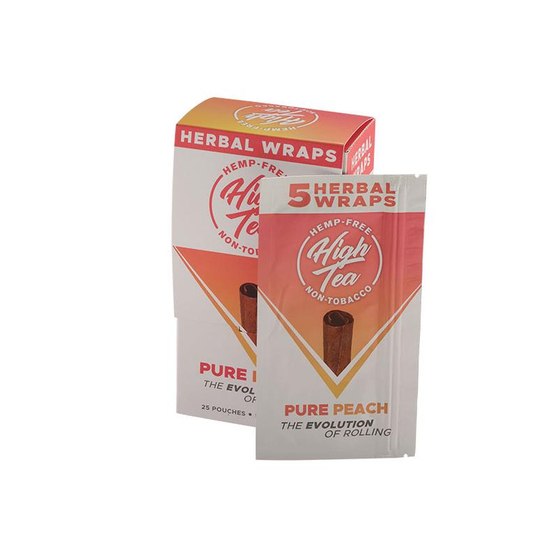High Tea Herbal Wraps Pure Peach 25/5 Cigars at Cigar Smoke Shop