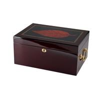 The Deauville Tobacco Leaf Inlay Humidor