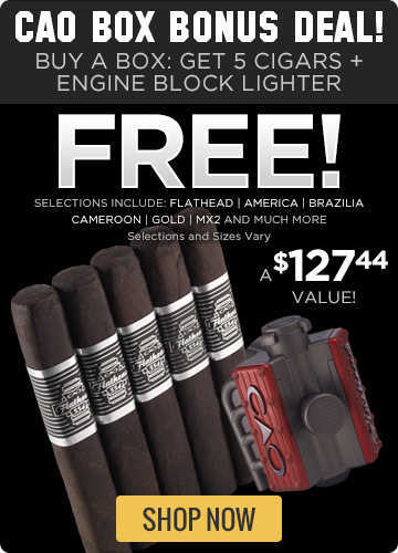 CAO Free 5pk and Lighter w select CAO boxes