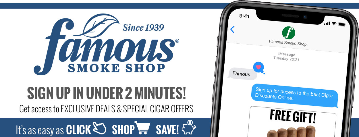 Cigar Text Signup and Mobile Alert Deals