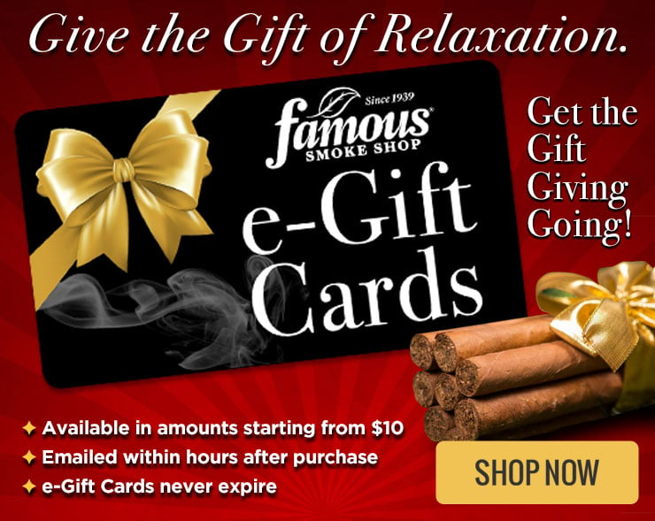 Famous Smoke Shop Cigar Gifts electronic gift cards banner